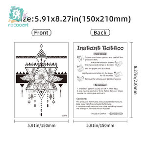 Últimas pegatinas <span class=keywords><strong>de</strong></span> tatuajes temporales impermeables A5 para brazo y cuerpo <span class=keywords><strong>de</strong></span> <span class=keywords><strong>hombre</strong></span>, en color negro - Product Image 3