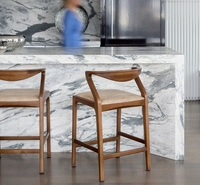 Offre spéciale Mobilier d'intérieur moderne en bois de noyer massif véritable pour appartement, café, restaurant, cuisine, chaise haute pour bar