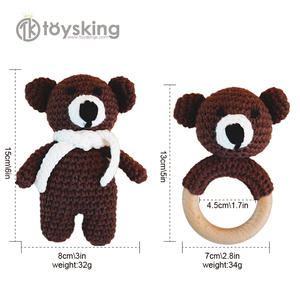 El Yapımı Tığ İşi Kısa Bacaklı Ayı Bebek - Sevimli Karikatür Kısa Bacaklı Oyuncak Ayı Amigurumi, Koleksiyonluk Kawaii Chibi Tarzı Peluş Oyuncak - Product Image 1