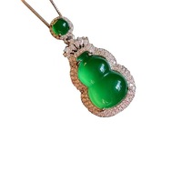 Nouveau Pendentif en Caleçon de Cuivre Incrusté de Chalcédoine, Chaîne de Pull Tendance pour Femme, Chaîne à Maillons, Cadeau d'Anniversaire 2x3cm, Vente en Gros