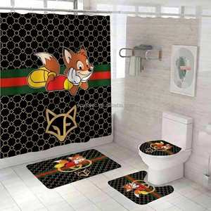 Juego de Baño de Lujo de 4 Piezas, Cortina de Ducha de Poliéster Impermeable de 72x72 Pulgadas, 12 Ganchos, Tapete de Baño Antideslizante, Tamaño Personalizado, Logotipo OEM - Product Image 2