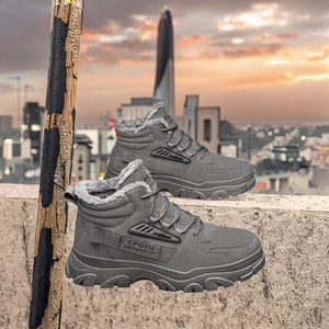 รองเท้าลำลองหุ้มข้อสูงสำหรับผู้ชายปี 2025 สไตล์รองเท้ามาร์ติน แบบผูกเชือก บุขนแกะ อุ่นสบายด้วยผ้าฝ้าย เหมาะสำหรับฤดูใบไม้ร่วง ฤดูร้อน และฤดูหนาว สำหรับการเดิน - Product Image 3