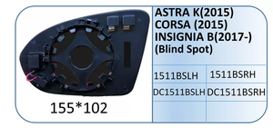 Ricambio in vetro per specchietto retrovisore laterale Auto adatto per OPEL ASTRA K (2015) CORSA (2015) insegne <span class=keywords><strong>B</strong></span> (2017-) con angolo cieco - Product Image 2