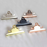 Office School 78 85 100mm alambre plano de oro rosa Clip de tablero de perfil bajo abrazadera de carpeta de mariposa Clip de portapapeles de Metal para carpeta de archivos