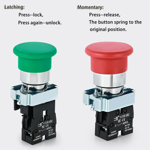 Bouton poussoir de démarrage/arrêt du moteur étanche YIJIA 22 mm XB2, tête de champignon rouge et verte - Product Image 6