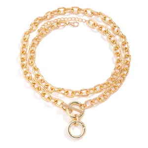 Sankylin Fashion geometric metal clavicle collar for women Exaggerated geometric jewelry stainless steel jewelry fashion