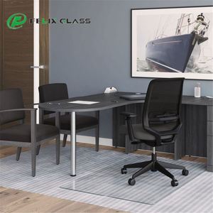 Polished Edge Clear Tempered Glass Chair Mat for Industrial Hotel Display <b>Screen</b> Use - Product Image 3