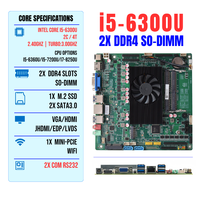 SH68U Thin Mini ITX dengan Prosesor SOC I5 6300U Terintegrasi 2X DDR4 COM RS232 RS485 M.2 SSD SATA3.0 Motherboard Industri