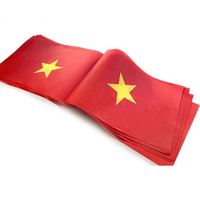 Drapeaux miniatures en polyester du Vietnam, guirlandes de fanions nationaux vietnamiens pour la décoration, vente en gros