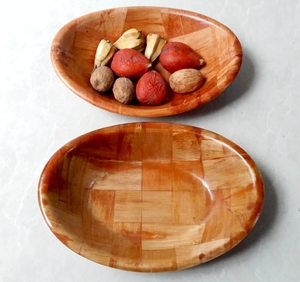 Bol en bois écologique en forme de bateau de 5.5x7.5 pouces avec logo personnalisé-Design innovant pour servir des salades et des bonbons - Product Image 5