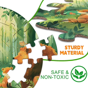 Tùy chỉnh giáo dục phát triển trí tuệ đồ chơi trẻ em động vật rừng khổng lồ Jumbo lớn sàn tròn ghép hình câu đố - Product Image 5