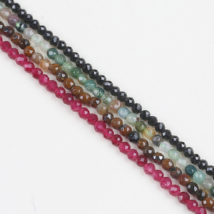 Perles de pierre facettées rondes de 2 mm, couleur grenat et rubis - Product Image 6