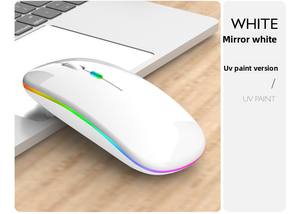 5.0 silenzioso Dual-Mode ricaricabile 3D RGB LED Mouse 2.4G senza rumore ottico senza fili Mouse Pad per le donne portatile gioco luce di utilizzo - Product Image 5