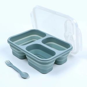 Boîte à bento pliable en silicone, de qualité alimentaire, sans BPA, anti-fuite, pour adultes et enfants. - Product Image 1