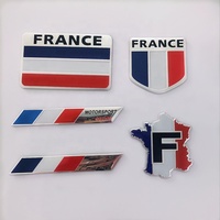 JDMotorsport88 Emblème de voiture 3D en aluminium, logo drapeau français, autocollant de calandre