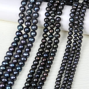 Collar Redondo Negro de Tahití, Económico, Hecho a Mano, con Cuentas de Agua Dulce, Botones y Perlas de Arroz, Accesorios de Joyería, Venta al por Mayor - Product Image 1