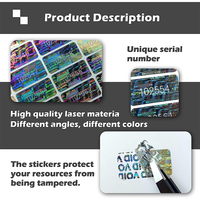 Autocollant de sécurité avec numéro de série imperméable, emballage de boîte, étiquette holographique anti-contrefaçon pour appareil photo et téléphone portable, matériau PVC