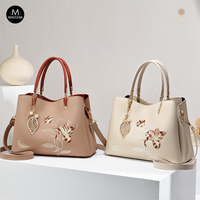 Sac à main pour femme personnalisé en PU brodé de fleurs, style minimaliste, sac à bandoulière de luxe pour femme