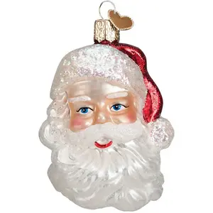 Christmas Ornaments Mid-Century Santa claus Head Glass Blown Ornaments for Christmas Tree Eco-friendly
