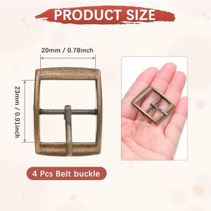 IN Mm Metal Single Prong Buckle Pcs Webbing Belts Center Bar Buckle Use For Leather Bags Craft <b>Purse</b> DIY Accessories Copper Tone - Product Image 3