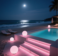 Jouets de piscine à LED, étanches IP65, décoration de jardin, boule LED RGB flottante, corps en plastique de 15 cm, batterie rechargeable, 16 couleurs