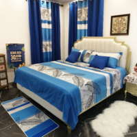Ensemble de literie de luxe 13 pièces avec rideaux et tapis, taille King Size, vente en gros
