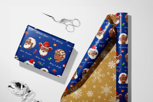 Custom 80GSM Black Santa <b>Wrapping</b> <b>Paper</b> <b>Roll</b> for the Christmas season Gift Packaging <b>Paper</b> - Product Image 4