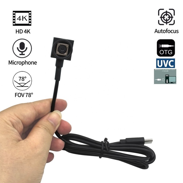 4K AF Auto Focus Zoom Micro Type-C Mini USB Camera 8MP Automatic Focus Lens for Use Android Mobile Phone