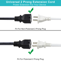 Câble d'extension TV SPT-2 18AWG non polarisé, prise Nema 115P vers 115R, 2 fils, pour appareils électroménagers