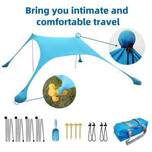 Usine grand poteau en aluminium étanche plage parasol voile auvent haute flexibilité extérieur Wingle pour bord de mer piscine jardin bâche - Product Image 2