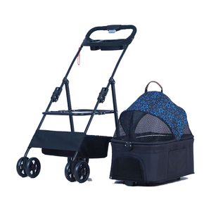 4 ruote senza Zipperless con assorbimento degli urti per animali domestici leggero carrello pieghevole per viaggi a piedi - Product Image 5