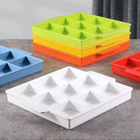 Melamine serveerschaal in Japanse stijl, creatief, met meerdere compartimenten, voor hotel, snacks, gedroogd fruit, hapjes, vier delen