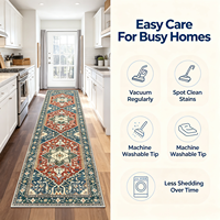 ChamXue Vintage Oriental Runner Rug Washable Faux Wool Hallway Carpet Resistant Decorative Long Rug Entryway Kitchen Bedroom