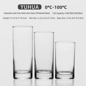 Vaso de Vidrio Reforzado de Sosa-Cálcica al por Mayor para Jugos, Bebidas, Té, Cócteles, Mojitos, Bebidas Largas, Uso en el Hogar, Restaurantes y Bares - Product Image 1