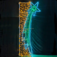 Lumières décoratives de rue 2D à motif d'étoile LED pour Halloween, 220V 110V IP65 étanche, pour jardin, hauteur 250 cm