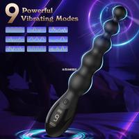 Vibromasseur Anal 9 Vitesses Perles Anales Massage de la Prostate Butt Plug Stimulateur Télécommande Vibrateur Sex Toy pour Hommes Femmes