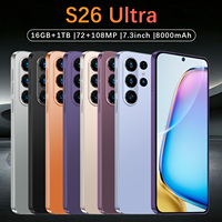 Smartphone S26 Ultra 5G Android 15 Écran LCD HD 7,3 pouces 120Hz 16 Go de RAM 1 To de ROM Appareil photo 108 MP Batterie 8000 mAh