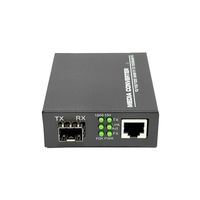 Convertisseur de média fibre optique Gigabit Ethernet 10/100/1000M avec port SFP, 1 RJ45, 1 SFP