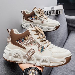 Nouvelles Baskets Montantes Décontractées et Polyvalentes pour Hommes, Respirantes, Antidérapantes, Rehaussantes, Style Sportif Robuste, Idéales pour la Course, Disponibles en Gros - Product Image 1