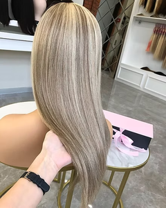 Perruque juive blonde naturelle saine et succulente Perruque frontale en dentelle de couleur blonde Remy de qualité supérieure pour <span class=keywords><strong>femmes</strong></span> blanches - Product Image 5