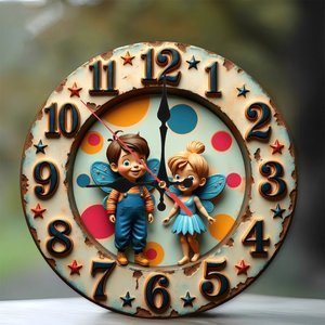 Round Wooden Wall <b>Clock</b> 25cm Silent Non Ticking Easy Hang <b>Bedroom</b> Living Room <b>Clock</b> - Product Image 2