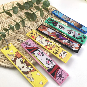 200 Thiết Kế Anime Ngoại Vi Thêu Dệt Vải Móc Khóa Phim Hoạt Hình Vòng Chìa Khóa Dây Buộc Thêu Anime Máy Bay Phản Lực Thẻ Chìa Khóa - Product Image 5