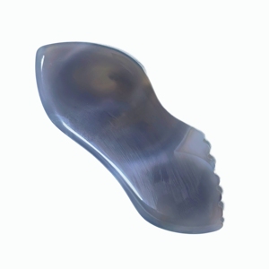 Planche de massage Gua Sha en agate naturelle en forme de lèvre avec bord dentelé pour le visage et le cuir chevelu, points d'acupuncture, spa à domicile - Product Image 1