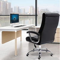 Chaise de bureau exécutive en cuir noir rétro personnalisée pour la maison, chaise de bureau en cuir PU