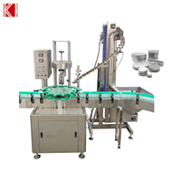 Machine de capsulage entièrement automatique avec alimentateur de bouchons automatique, pour le couvercle de bouteille, la pompe pulvérisatrice à gâchette et le couvercle à vis.