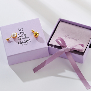 Personalized Custom Logo Blue Purple Cardboard Sliding Drawer Jewelry Packaging <b>Gift</b> Box with <b>Envelope</b> Pouches - Product Image 5