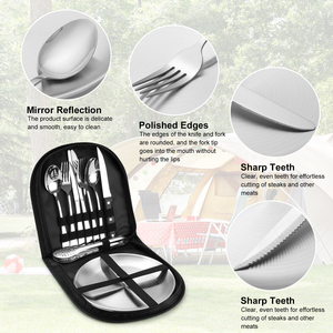 Stainless Steel Portable Picnic Utensils <strong>Set</strong> Cutlery <strong>Set</strong> For 2 Person 10pcs For Camping Picnic Outdoor Hiking Road Trips - Product Image 3