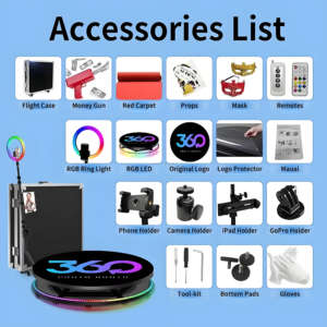 Plateforme de <span class=keywords><strong>selfie</strong></span> 360, cabine photo 360, machine de photomaton rotative 360, 80 cm - Product Image 4