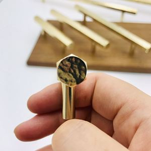 Brass Hammer Pattern Modern <strong>Bedroom</strong> Furniture Handles and <strong>Knobs</strong> for Kitchen and Wardrobe Single Hole T-bar - Product Image 3
