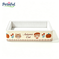 Petaful Griffoir carré moderne de luxe pour chat, thème chat, avec nid de repos, hauteur réglable, en carton ondulé écologique